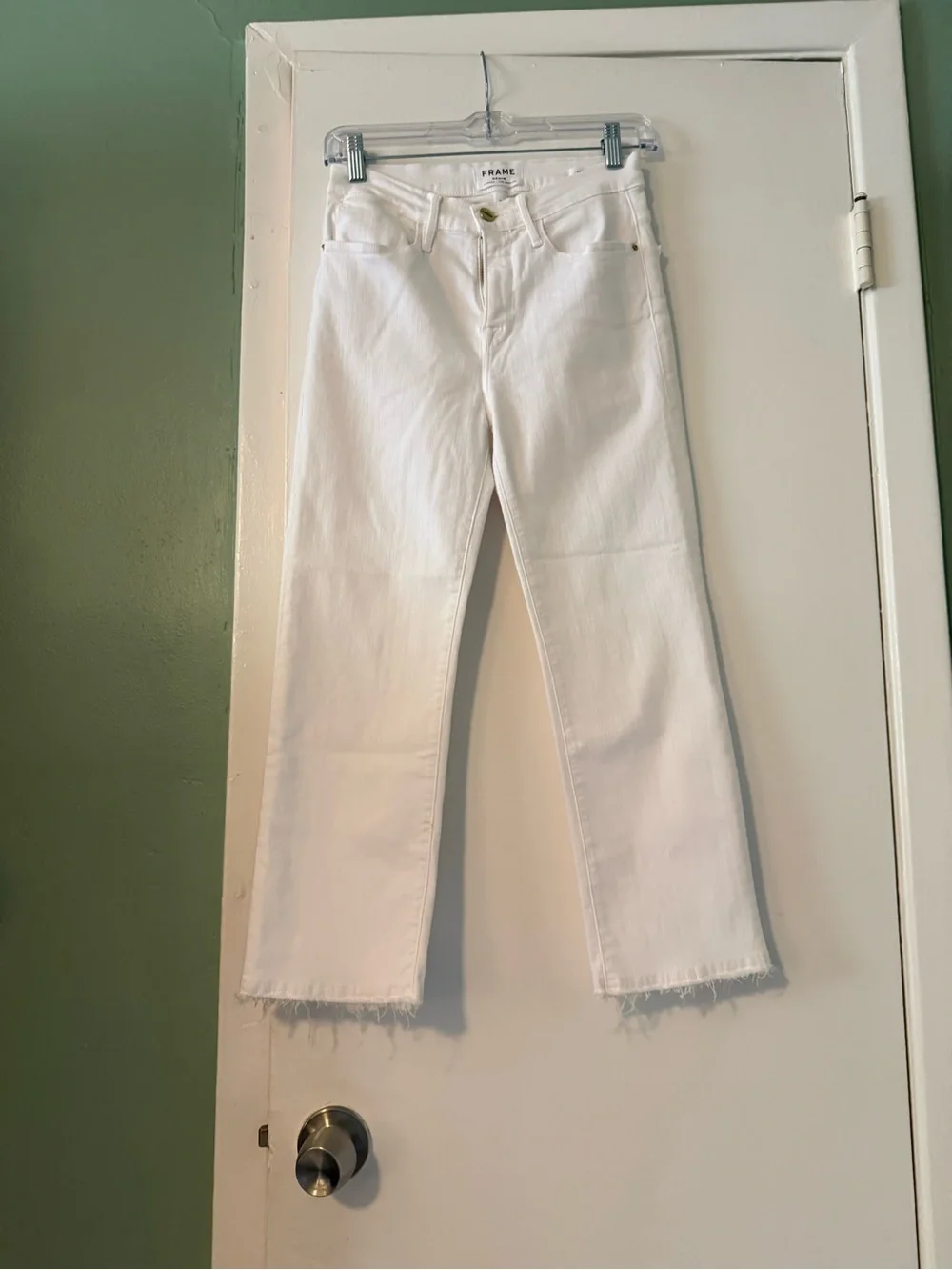 FRAME Le High Straight White Jeans SIZE 26